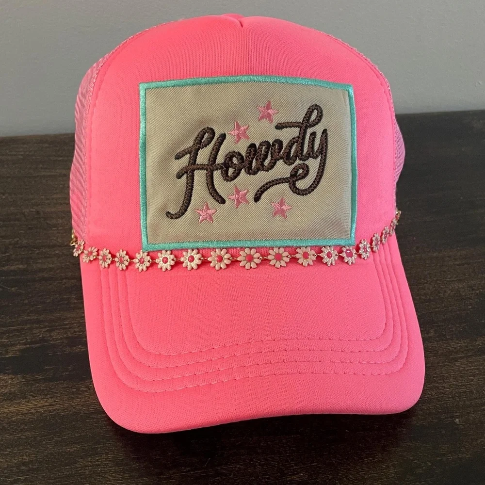 Howdy Pink Daisy Trucker Hat - Picture 4 of 5
